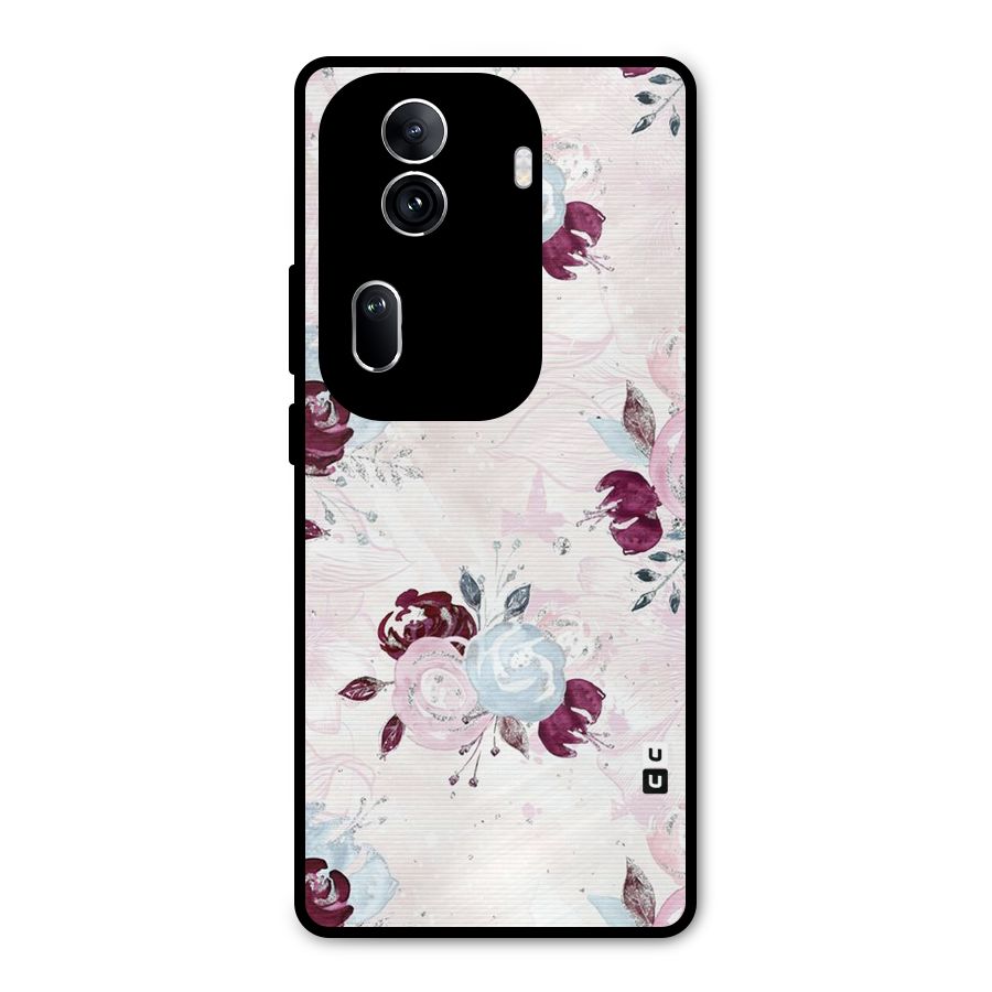 Artsy Florasy Metal Back Case for Oppo Reno11 Pro 5G