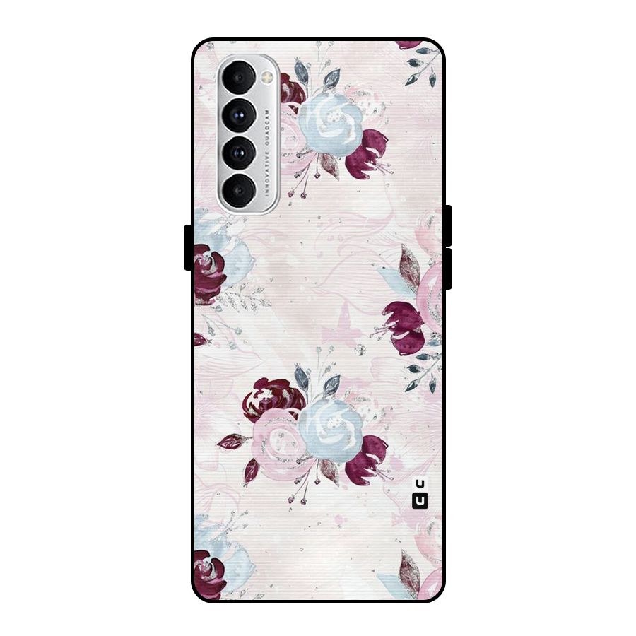 Artsy Florasy Metal Back Case for Oppo Reno4 Pro