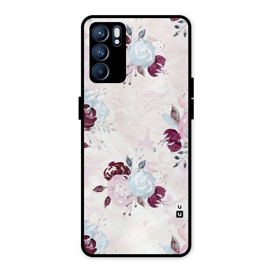 Artsy Florasy Metal Back Case for Oppo Reno6 5G