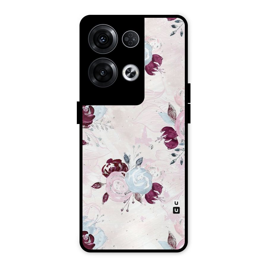 Artsy Florasy Metal Back Case for Oppo Reno8 Pro 5G