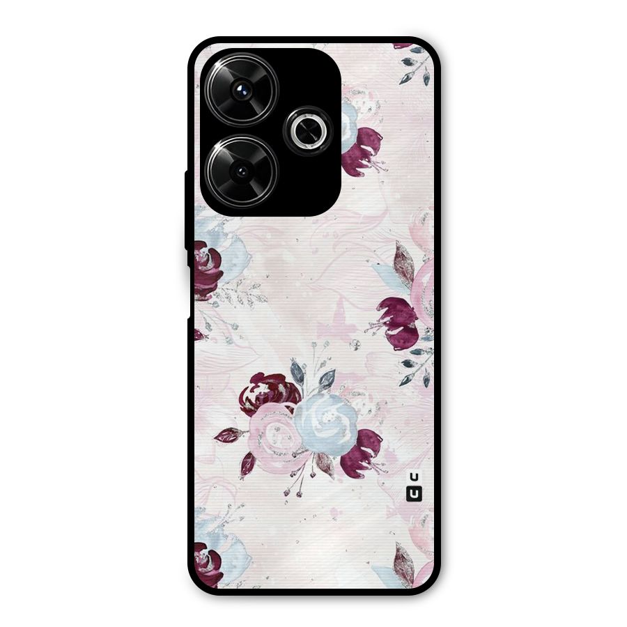 Artsy Florasy Metal Back Case for Poco M6 Plus