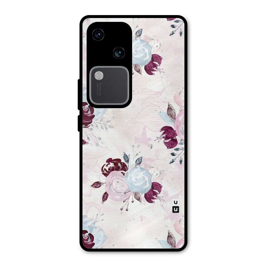 Artsy Florasy Metal Back Case for Vivo V30 Pro
