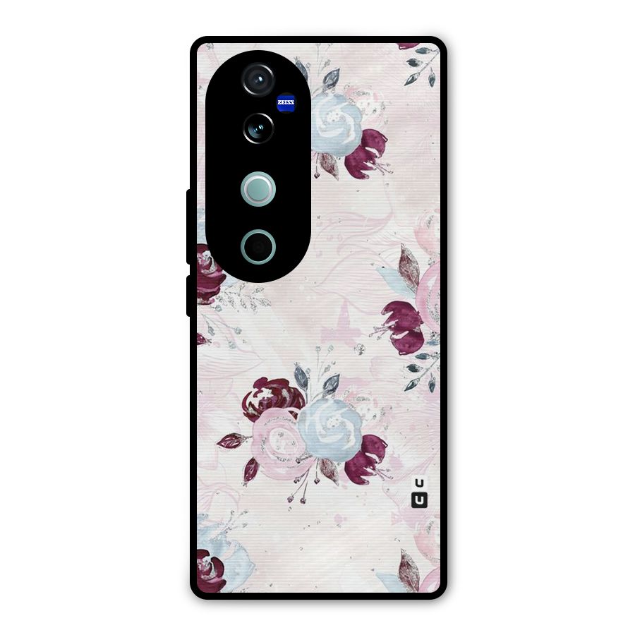 Artsy Florasy Metal Back Case for Vivo V40 Pro