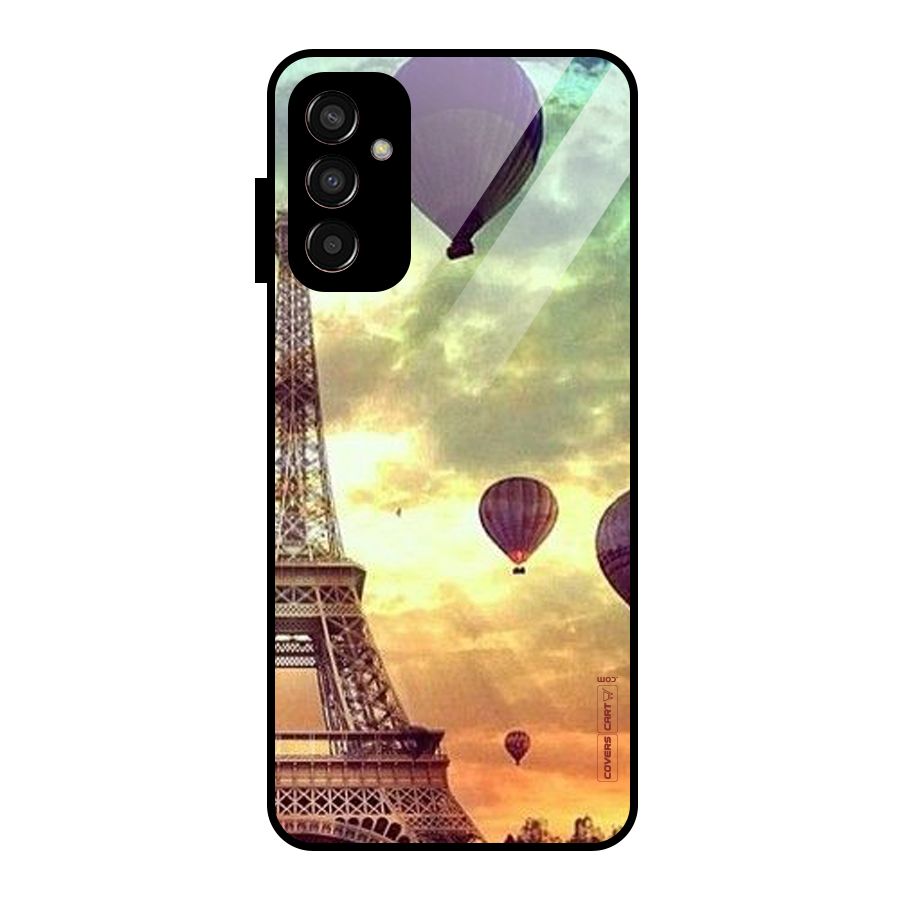Artsy Hot Balloon And Tower Glass Back Case for Galaxy F13