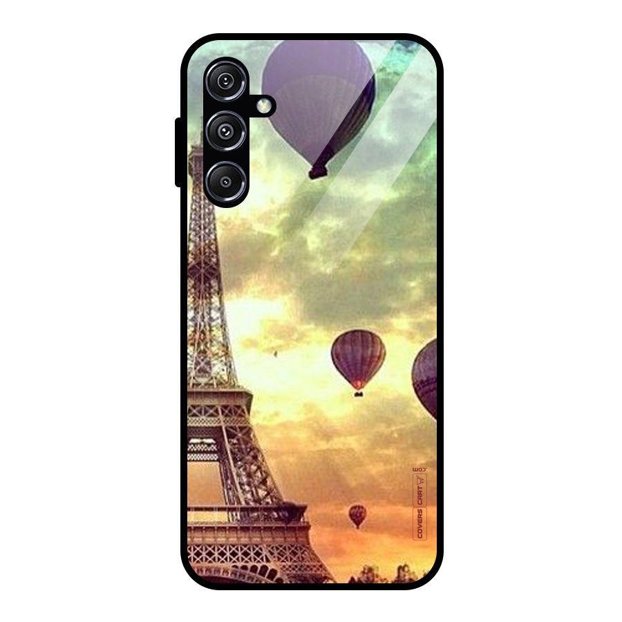 Artsy Hot Balloon And Tower Glass Back Case for Galaxy M34 5G