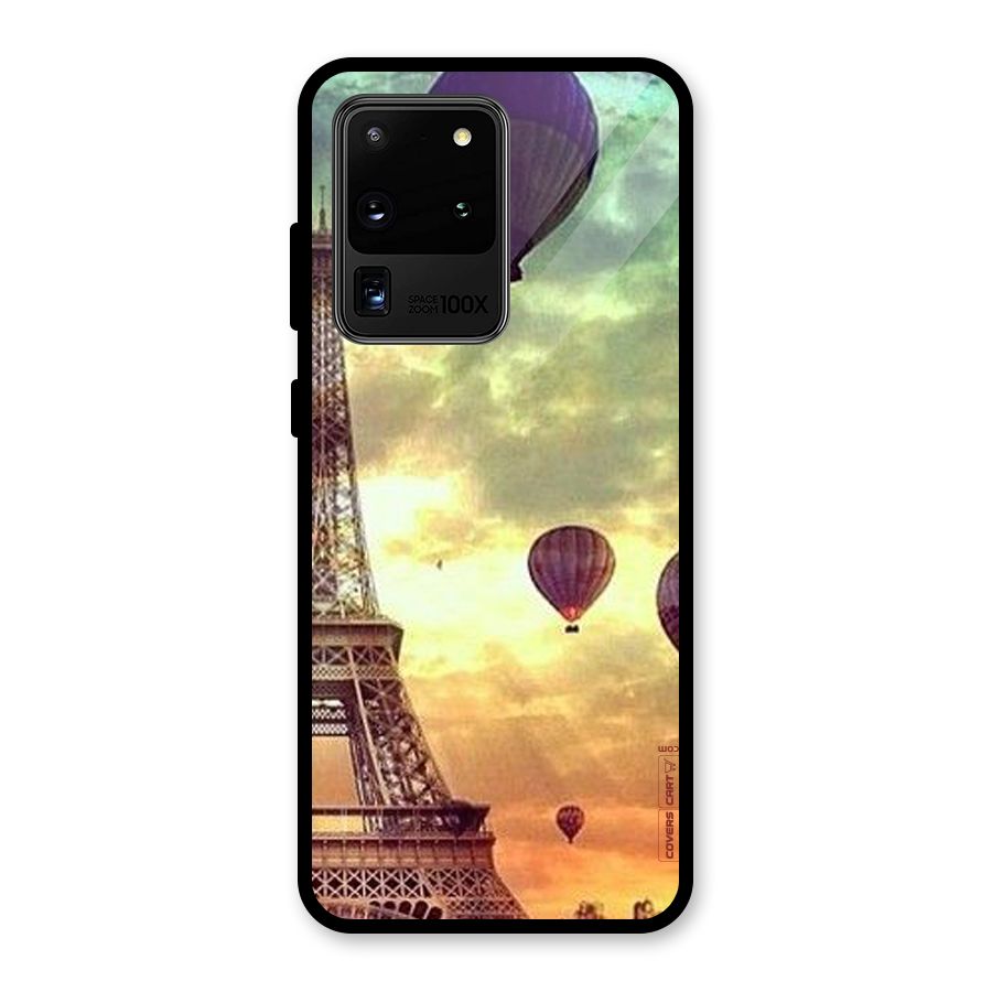 Artsy Hot Balloon And Tower Glass Back Case for Galaxy S20 Ultra