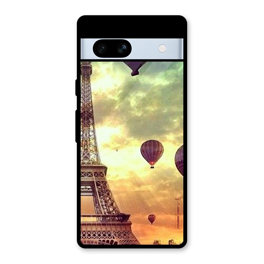 Artsy Hot Balloon And Tower Glass Back Case for Google Pixel 7a