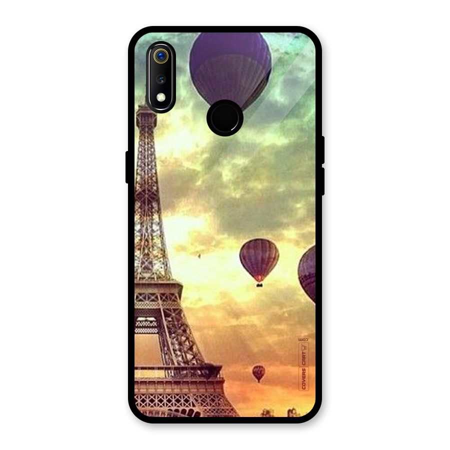 Artsy Hot Balloon And Tower Glass Back Case for Realme 3
