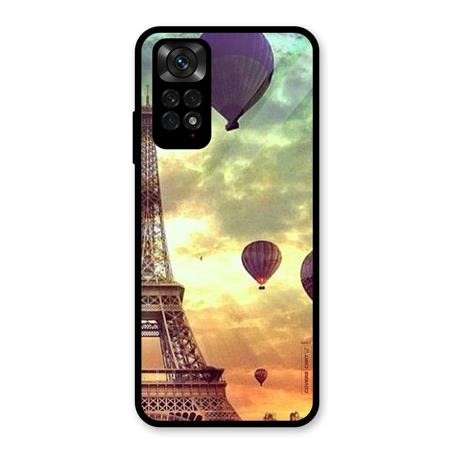Artsy Hot Balloon And Tower Glass Back Case for Redmi Note 11S