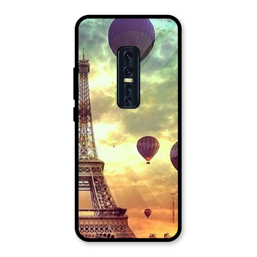 Artsy Hot Balloon And Tower Glass Back Case for Vivo V17 Pro