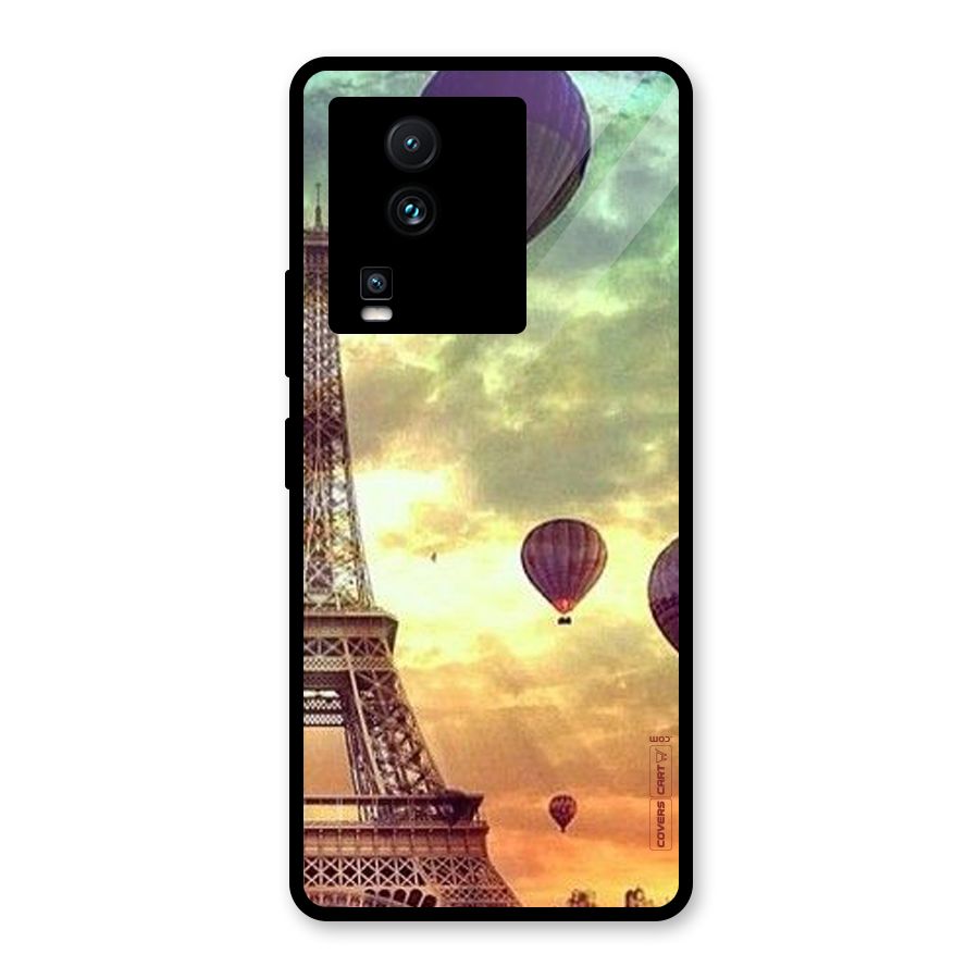 Artsy Hot Balloon And Tower Glass Back Case for Vivo iQOO Neo 7 Pro