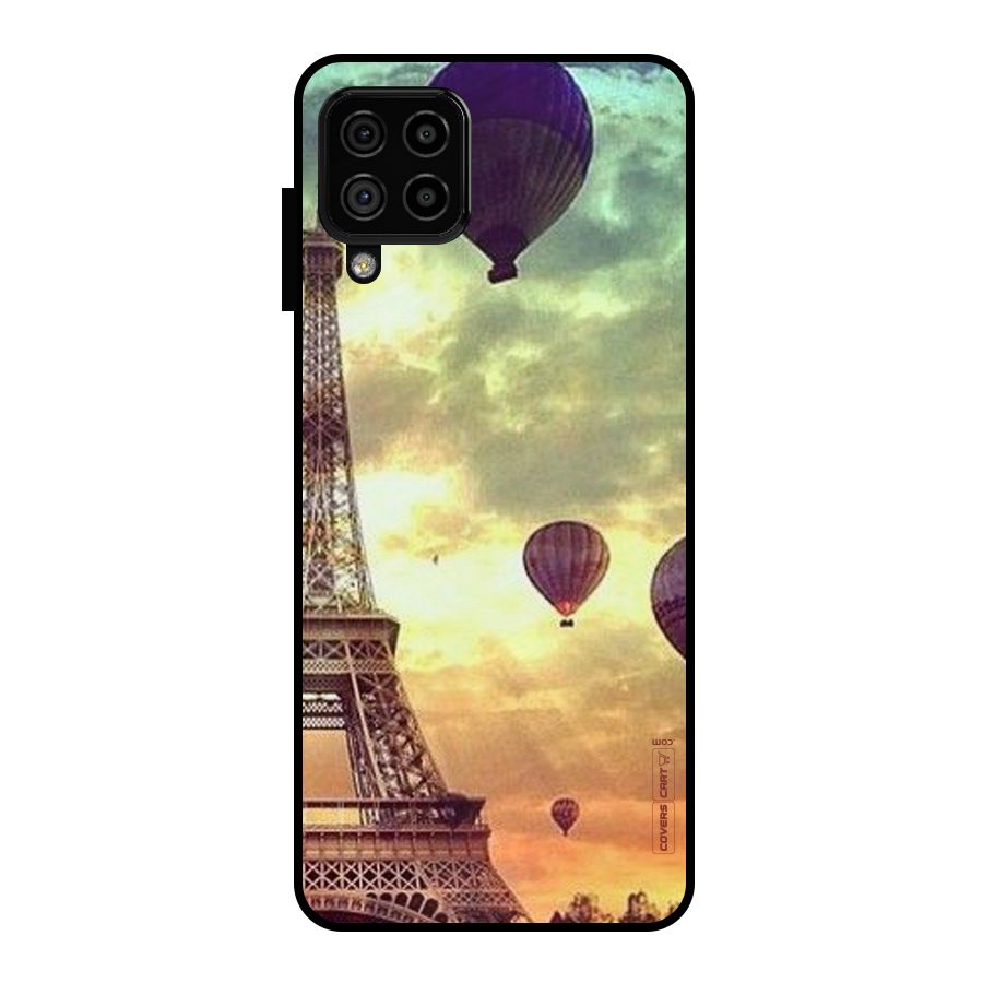 Artsy Hot Balloon And Tower Metal Back Case for Galaxy A22 4G