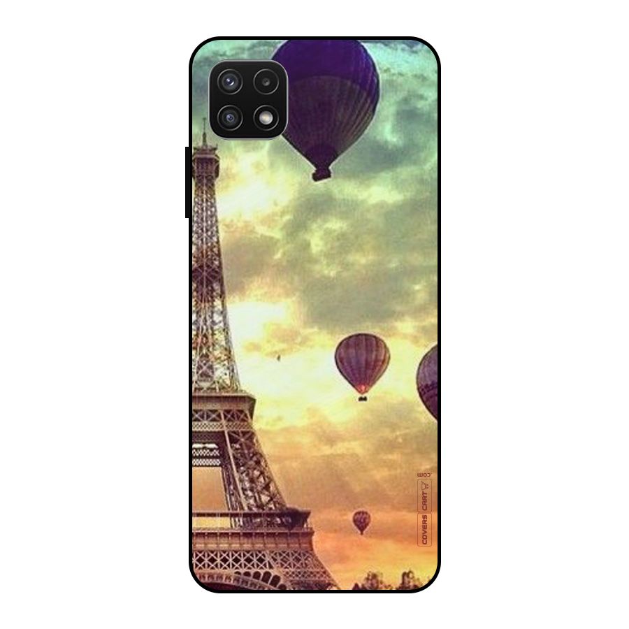 Artsy Hot Balloon And Tower Metal Back Case for Galaxy A22 5G