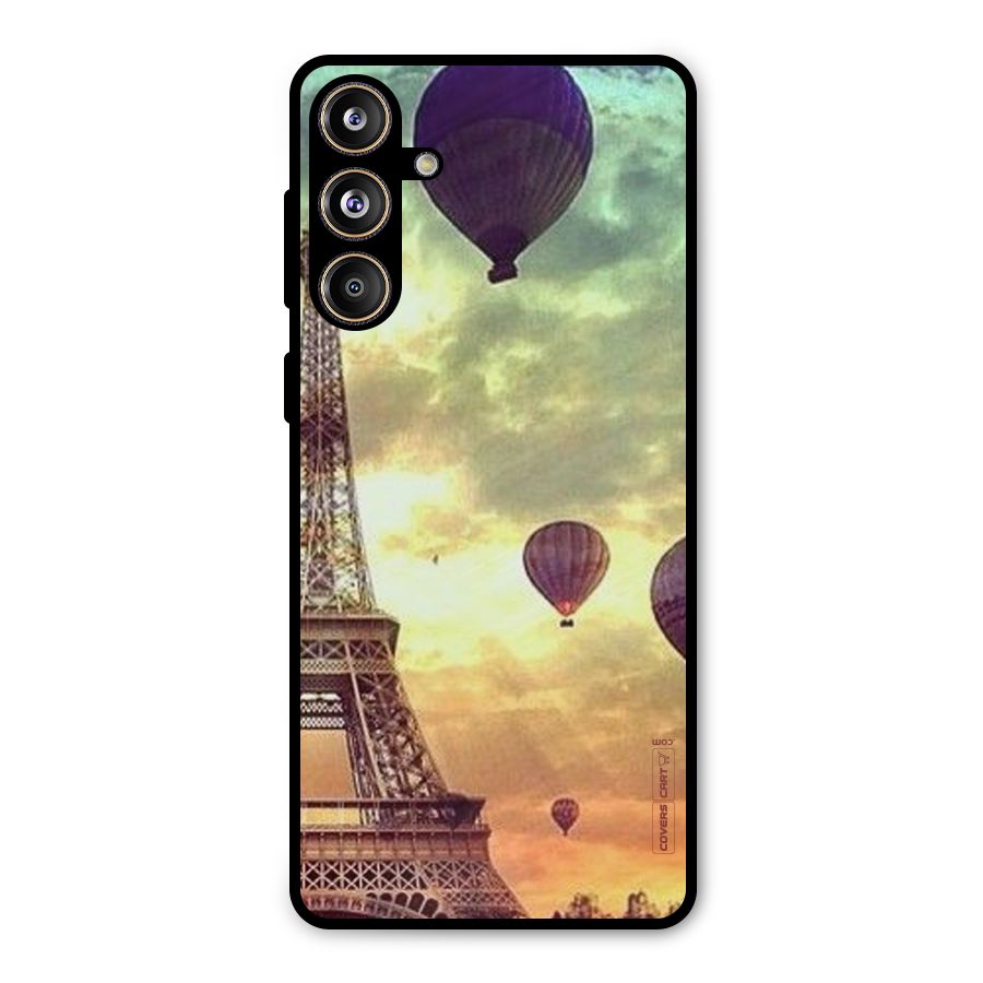 Artsy Hot Balloon And Tower Metal Back Case for Galaxy F55