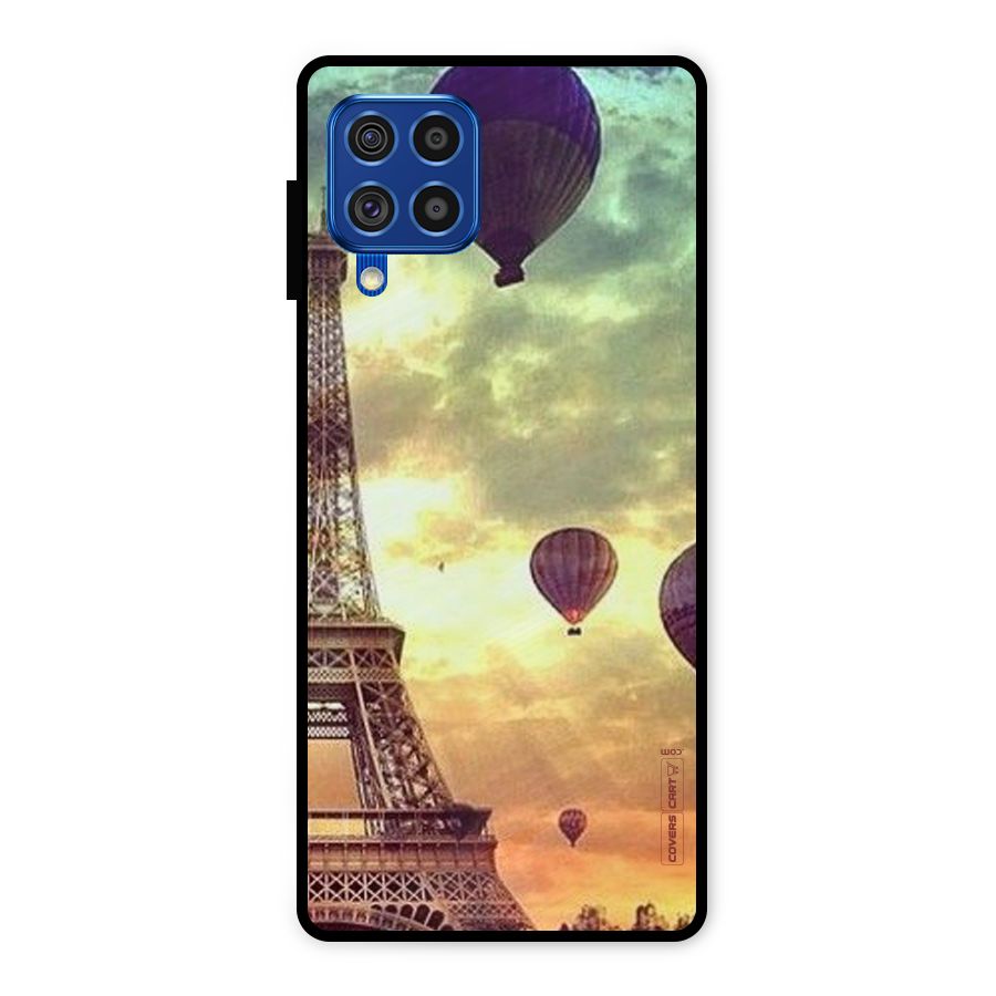 Artsy Hot Balloon And Tower Metal Back Case for Galaxy F62