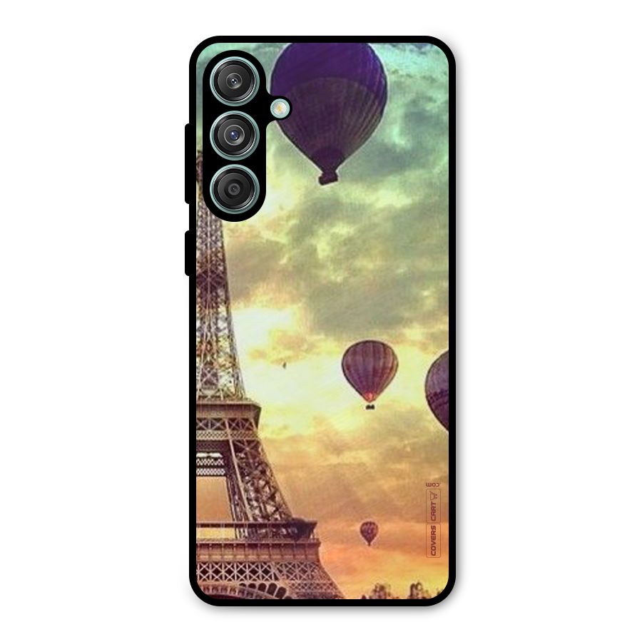Artsy Hot Balloon And Tower Metal Back Case for Galaxy M55 5G