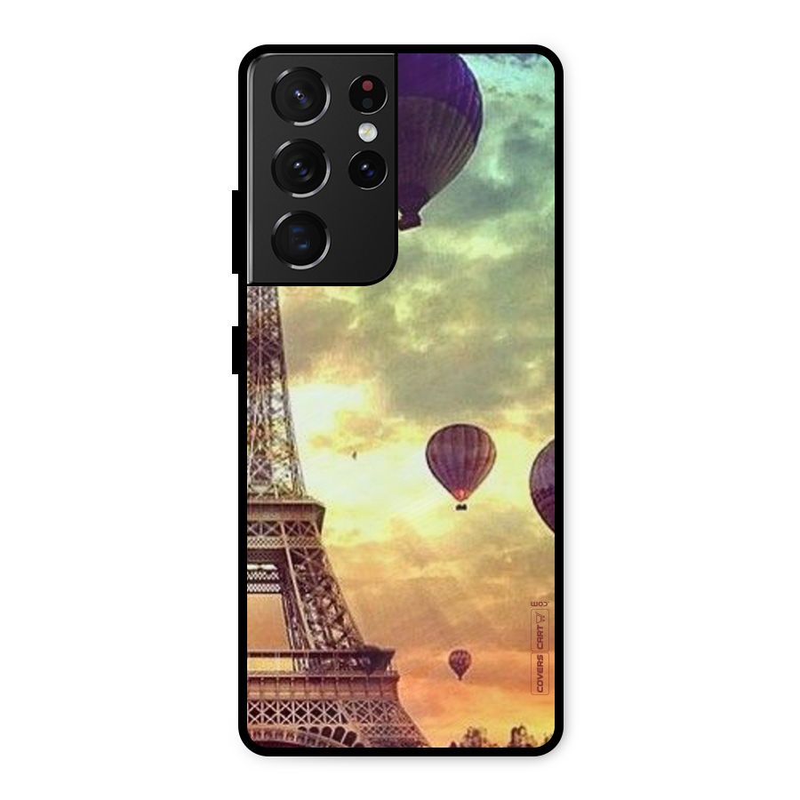 Artsy Hot Balloon And Tower Metal Back Case for Galaxy S21 Ultra 5G