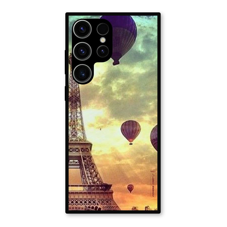 Artsy Hot Balloon And Tower Metal Back Case for Galaxy S23 Ultra