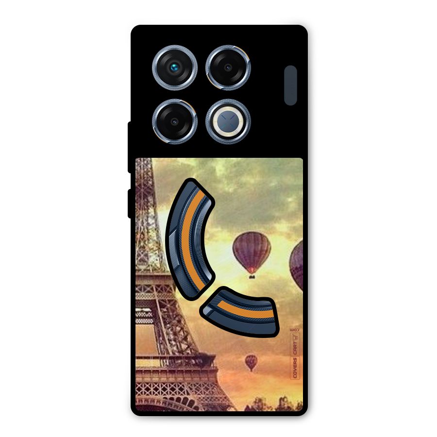 Artsy Hot Balloon And Tower Metal Back Case for Infinix GT 20 Pro