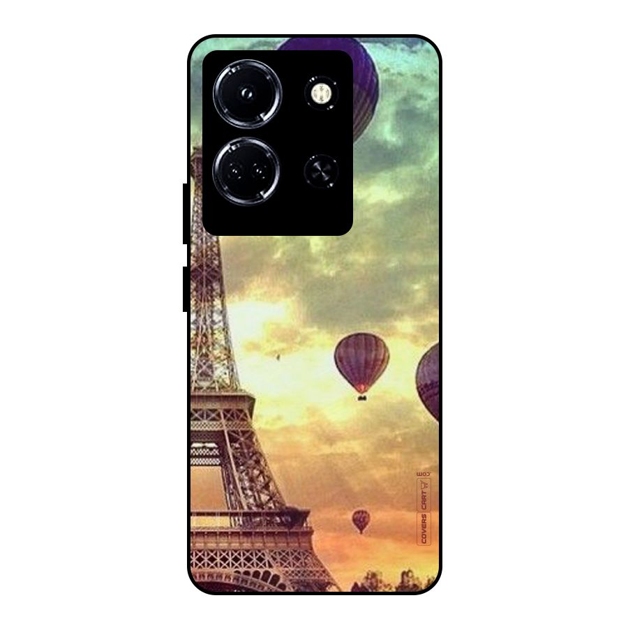 Artsy Hot Balloon And Tower Metal Back Case for Infinix Note 30 5G