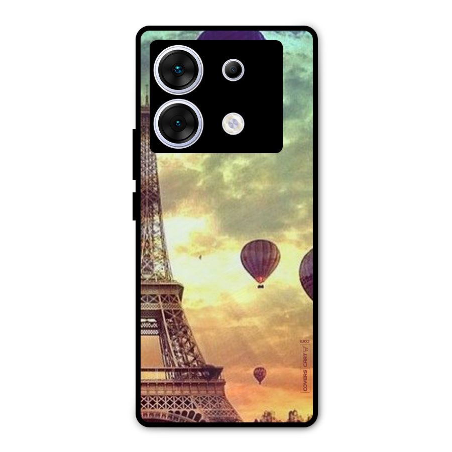 Artsy Hot Balloon And Tower Metal Back Case for Infinix Zero 30 5G