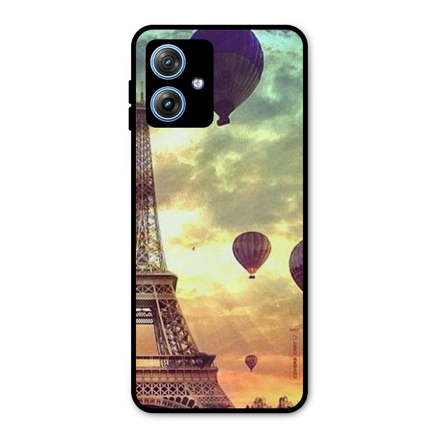 Artsy Hot Balloon And Tower Metal Back Case for Moto G54
