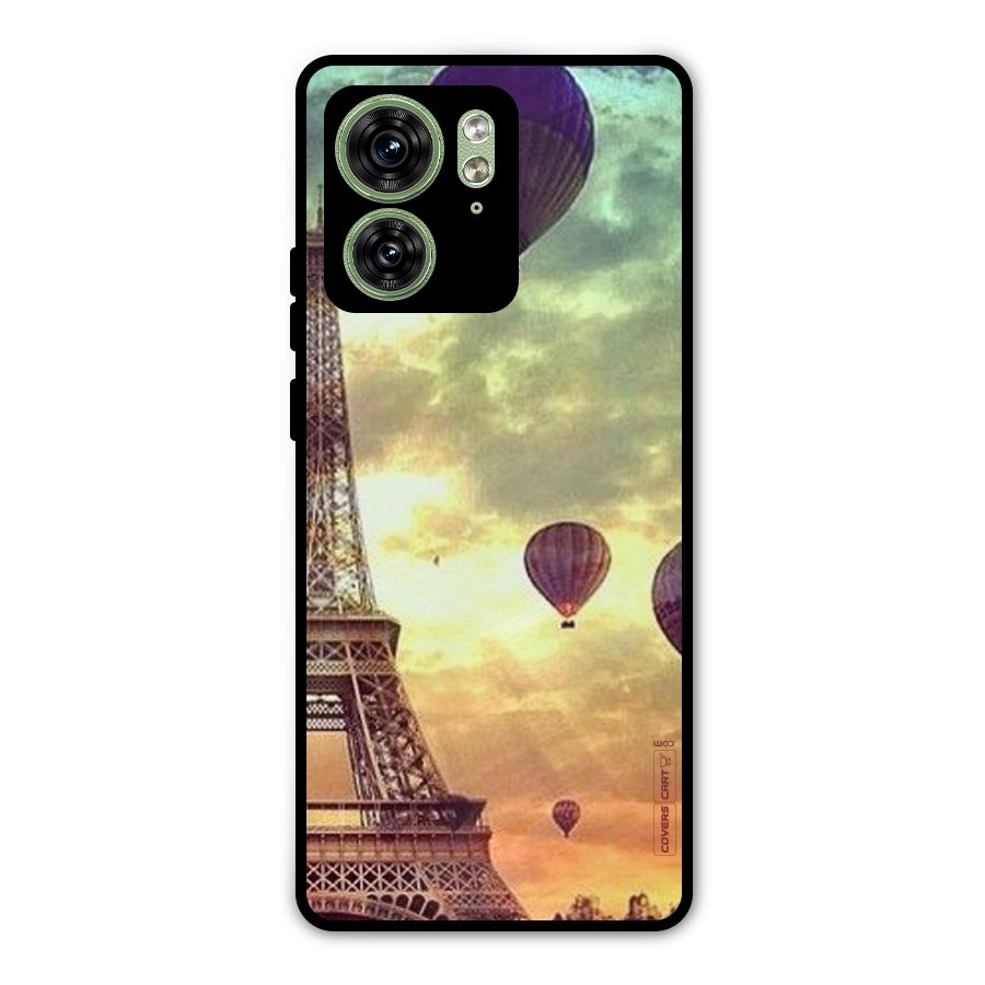 Artsy Hot Balloon And Tower Metal Back Case for Motorola Edge 40 5G