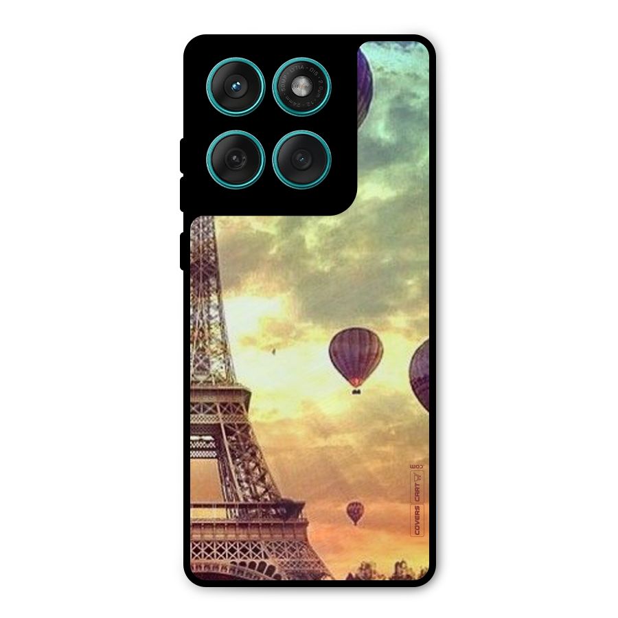 Artsy Hot Balloon And Tower Metal Back Case for Motorola Edge 60 Fusion