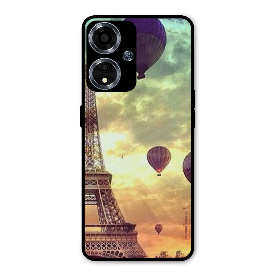 Artsy Hot Balloon And Tower Metal Back Case for Oppo A59