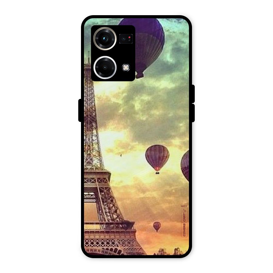 Artsy Hot Balloon And Tower Metal Back Case for Oppo F21 Pro 4G
