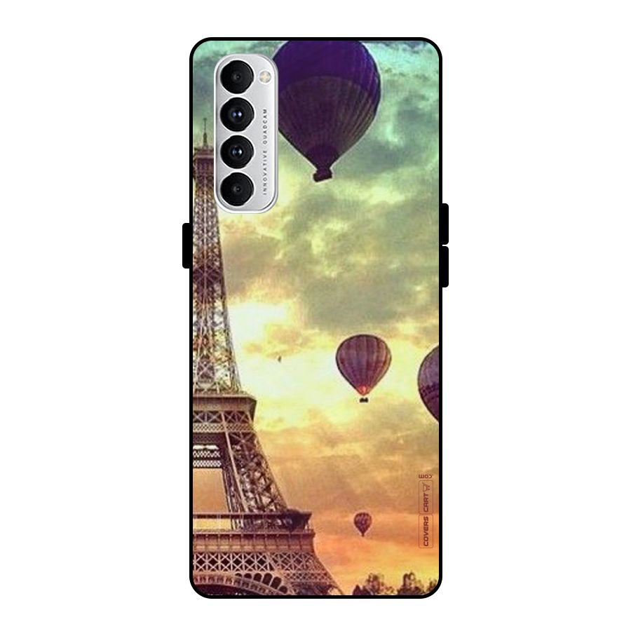 Artsy Hot Balloon And Tower Metal Back Case for Oppo Reno4 Pro