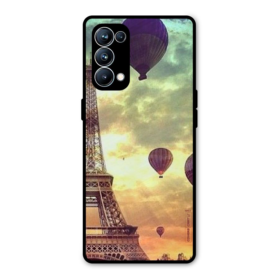 Artsy Hot Balloon And Tower Metal Back Case for Oppo Reno5 Pro 5G