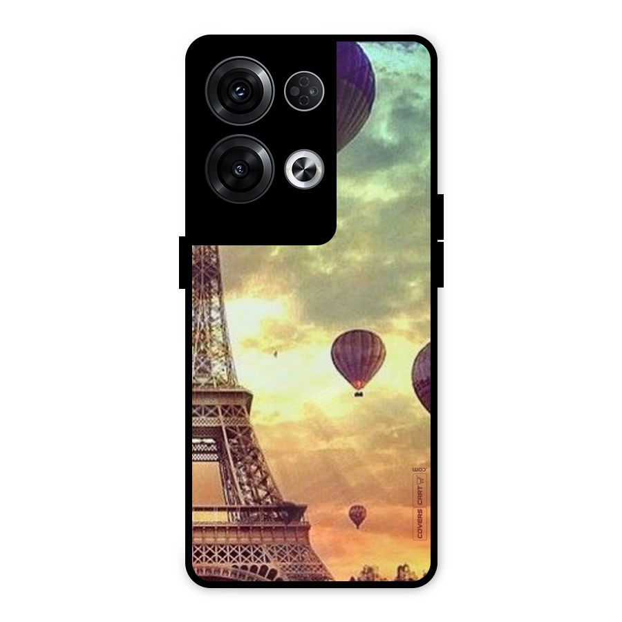 Artsy Hot Balloon And Tower Metal Back Case for Oppo Reno8 Pro 5G