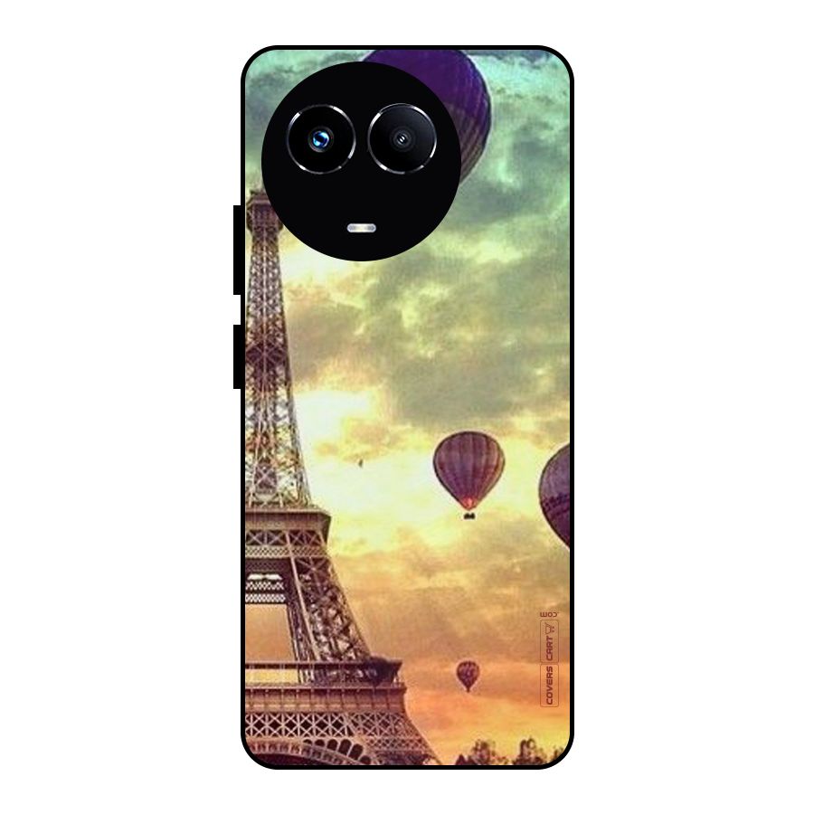 Artsy Hot Balloon And Tower Metal Back Case for Realme 11 5G