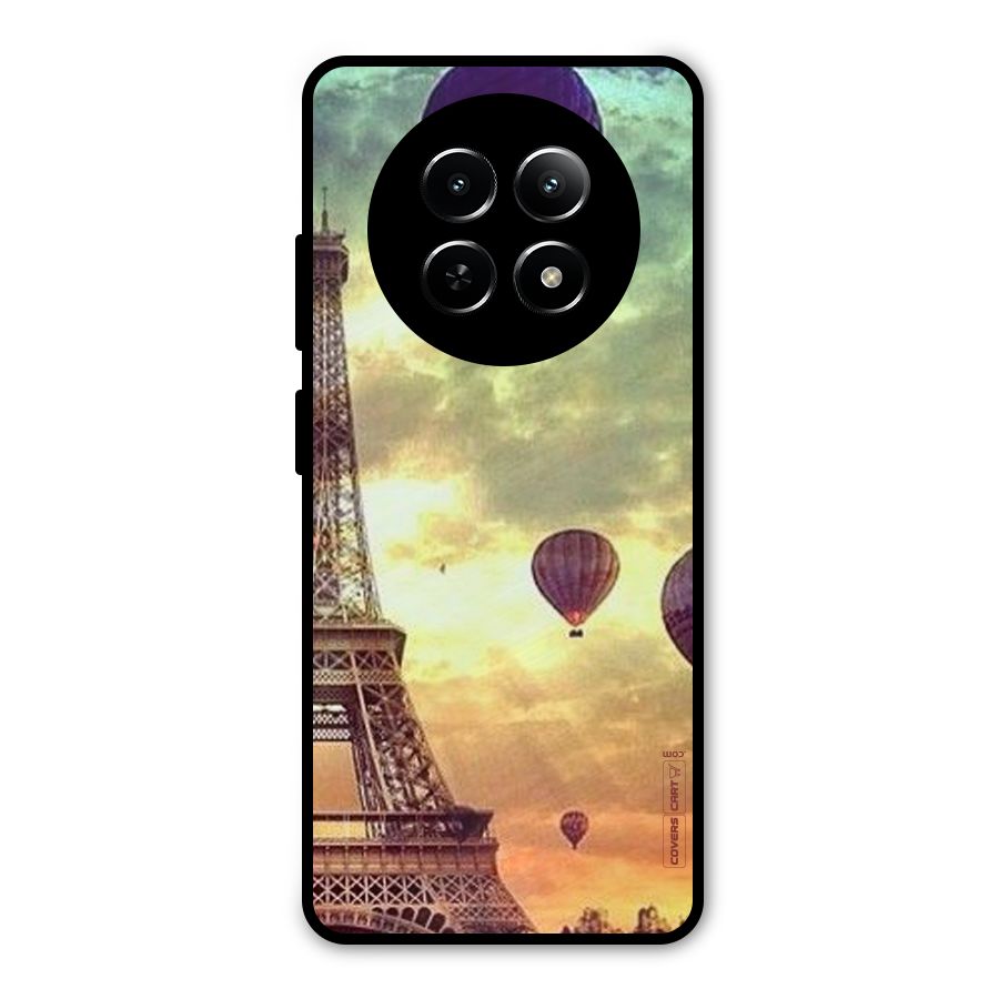 Artsy Hot Balloon And Tower Metal Back Case for Realme 13