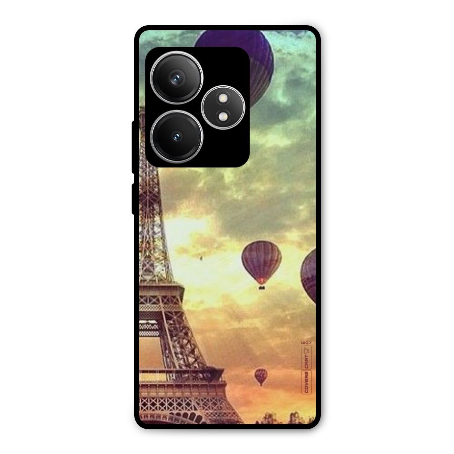 Artsy Hot Balloon And Tower Metal Back Case for Realme GT 6T