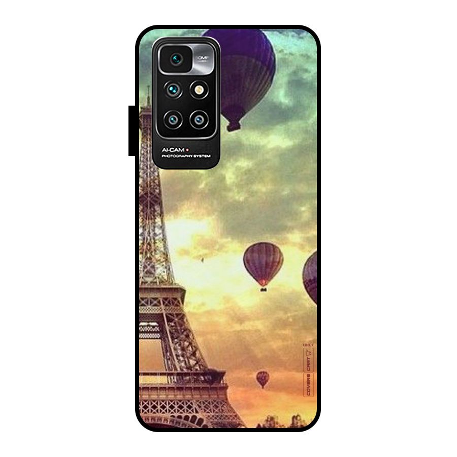 Artsy Hot Balloon And Tower Metal Back Case for Redmi 10 Prime
