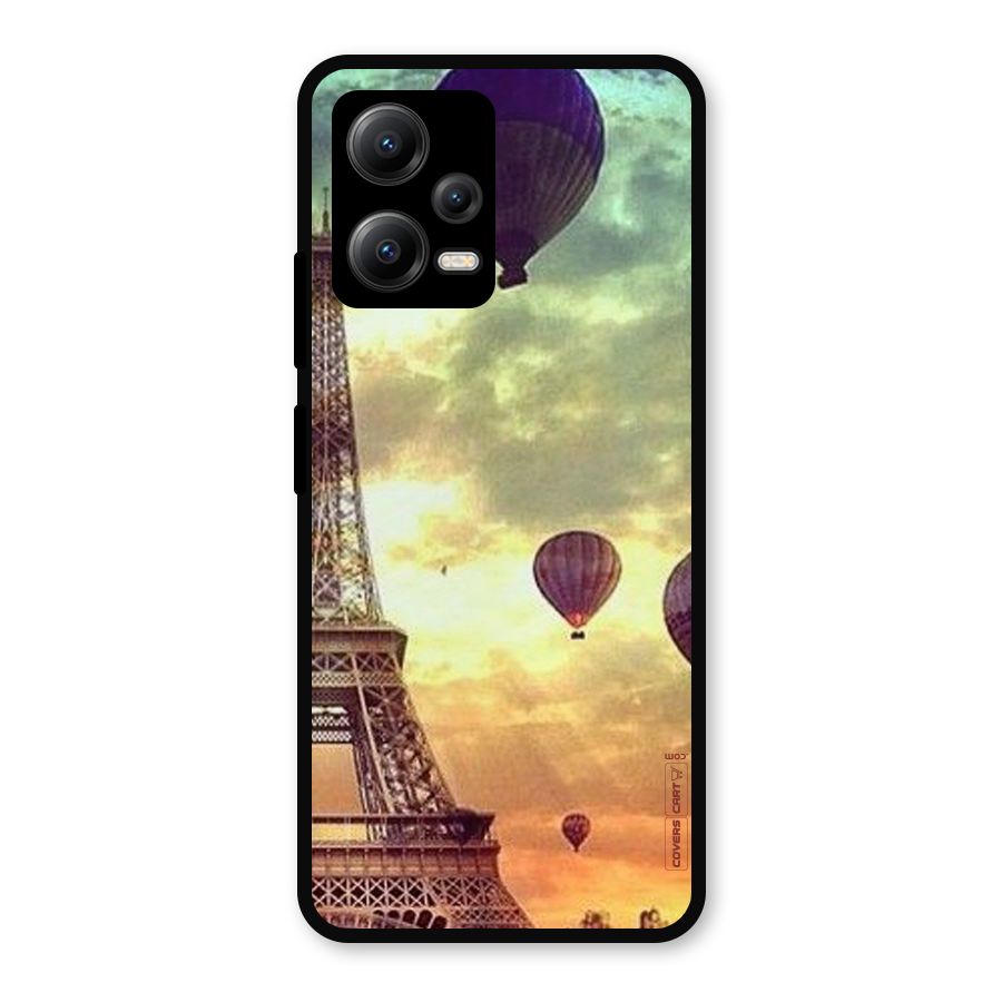 Artsy Hot Balloon And Tower Metal Back Case for Redmi Note 12 5G