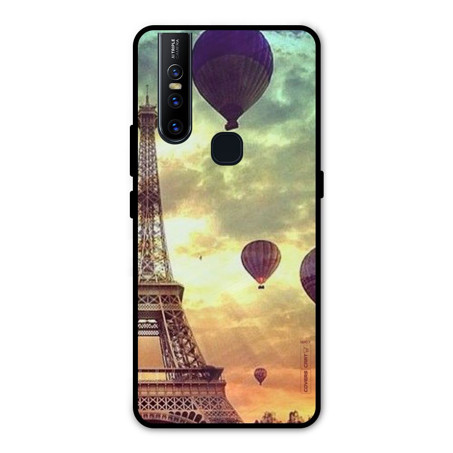 Artsy Hot Balloon And Tower Metal Back Case for Vivo V15