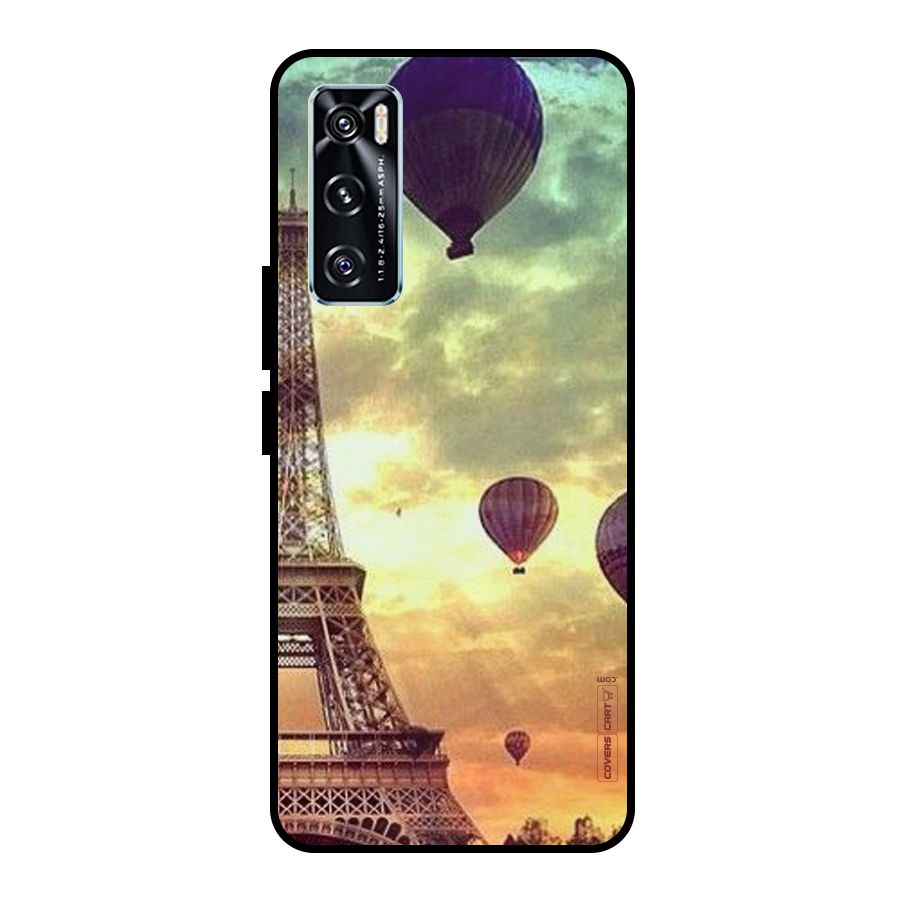 Artsy Hot Balloon And Tower Metal Back Case for Vivo V20 SE