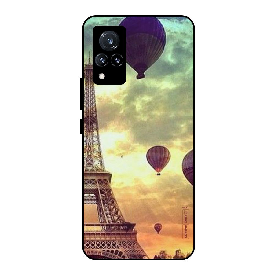 Artsy Hot Balloon And Tower Metal Back Case for Vivo V21 5G