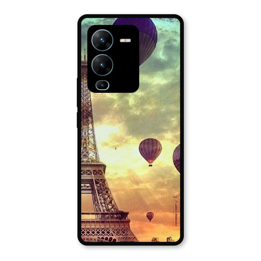 Artsy Hot Balloon And Tower Metal Back Case for Vivo V25 Pro
