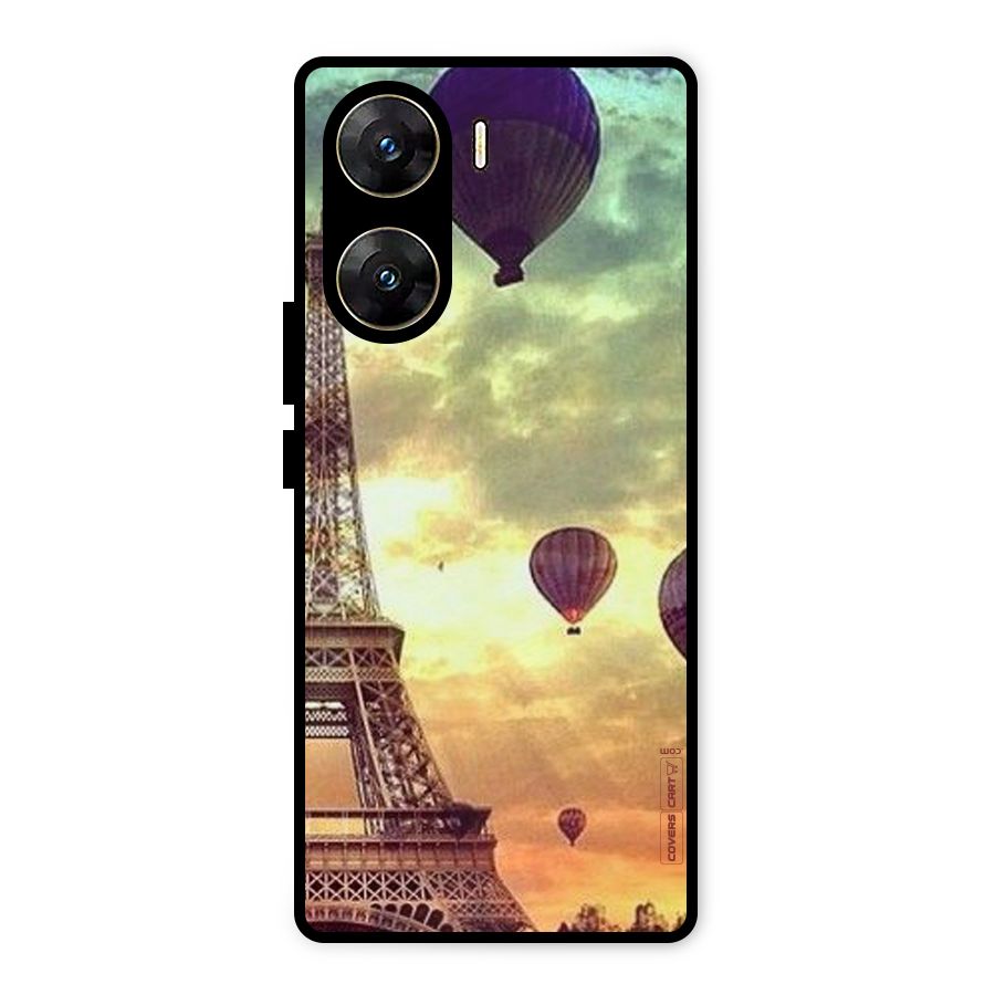 Artsy Hot Balloon And Tower Metal Back Case for Vivo V29e