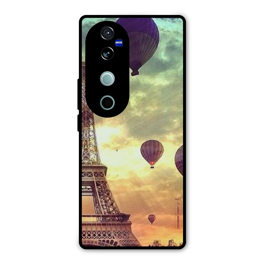 Artsy Hot Balloon And Tower Metal Back Case for Vivo V40