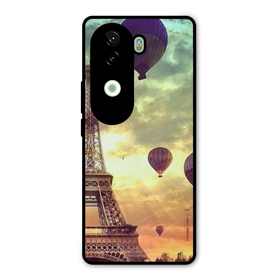 Artsy Hot Balloon And Tower Metal Back Case for Vivo V40e