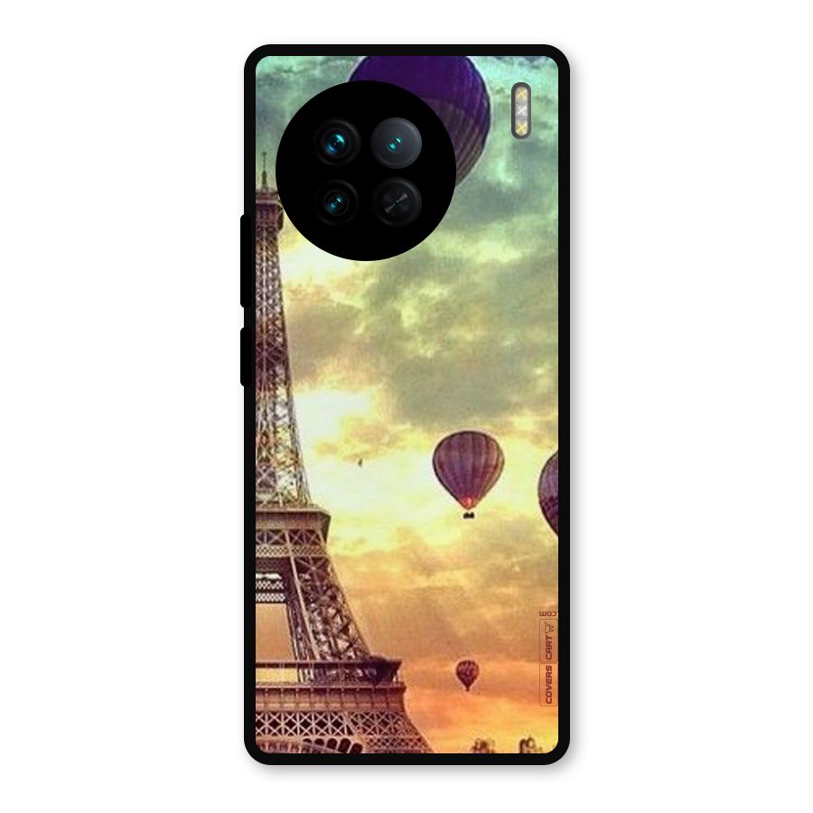 Artsy Hot Balloon And Tower Metal Back Case for Vivo X90