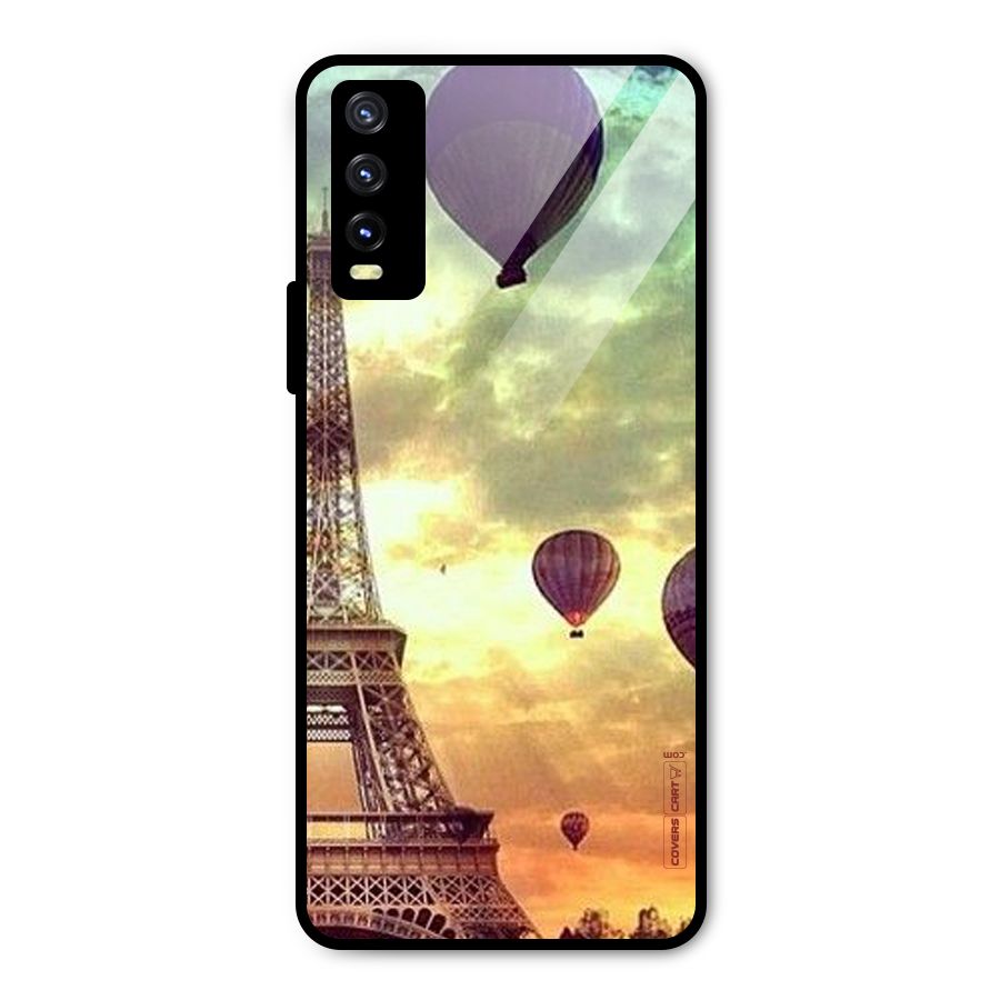 Artsy Hot Balloon And Tower Metal Back Case for Vivo Y20 2021