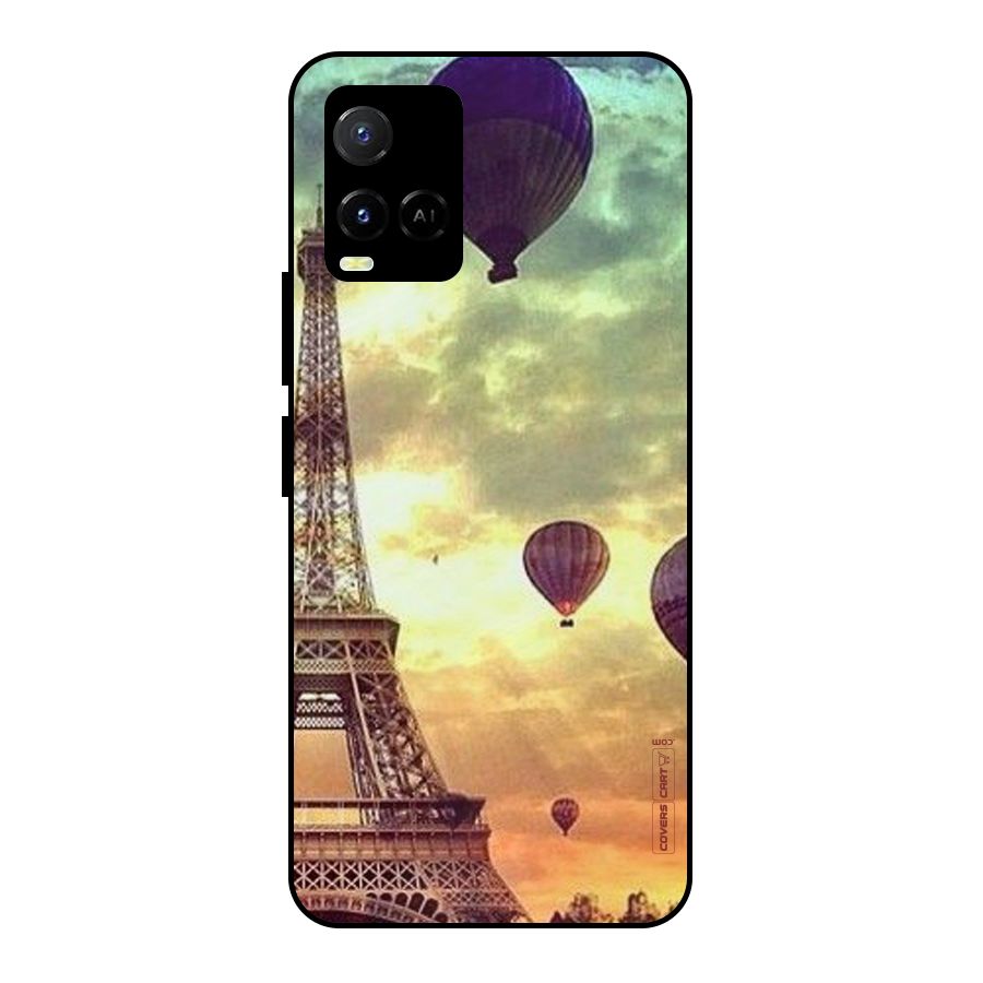 Artsy Hot Balloon And Tower Metal Back Case for Vivo Y21