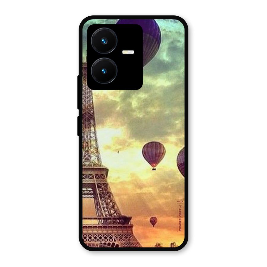 Artsy Hot Balloon And Tower Metal Back Case for Vivo Y22