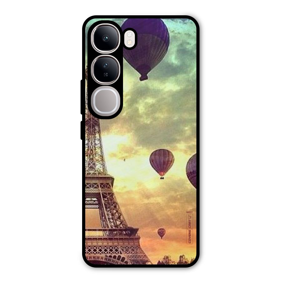 Artsy Hot Balloon And Tower Metal Back Case for Vivo Y300